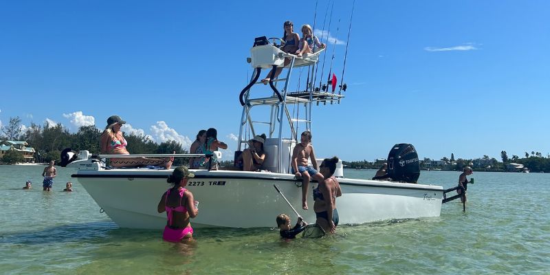 AMI Excursions New Hanson Boat for Fishing Charters, Sunset Cruises, Dolphin Tours, and Sun and Fun on Anna Maria Island, Florida